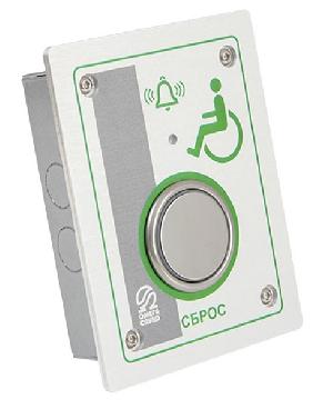 Кнопка СБРОС AL-CB-1M предназначена для отмены подачи сигнала «Вызов»; врезное исполнение; корпус металл; IP54; -30...+50°C; 105х80х32 мм; 0,25 кг