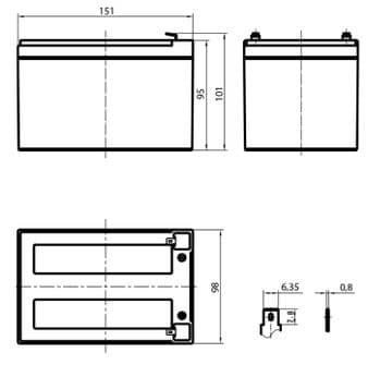 Аккумулятор 12&nbsp;&nbsp;А/ч., 12В
