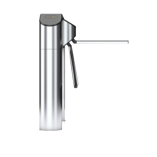 Турникет тумбовый всепогодный, корпус из шлифованной нерж. стали; планки из шлифованной нерж. стали; светодиодное табло со вставкой из акрилового стекла - 2 шт; пульт д/у; электропривод планок (автоматич. функция «Антипаника»); защита корпуса, механизма и деталей от внешних воздействий, имеет IP53