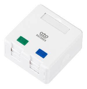 Коробка настенная, 2 порта, шторки, белый