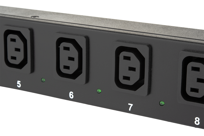 Блок  контролируемых электрических розеток TLK, вертикальная, Серия SW, (включение и отключение каждой розетки), 14 розеток C13, 2 розетки С19, макс. нагрузка 16 А, Счетчик электроэнергии кВт*ч, Удаленное управление через облако, шнур питания 3 м., вход питания С20, металлический корпус, макс. мощность 4000 Вт, 1245*44*56 мм, цвет черный.