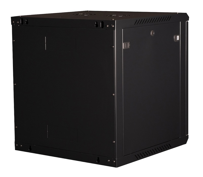 Шкаф 19" телекоммуникационный настенный, 12U 635х600х600 мм, дверь стекло, черный