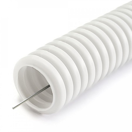 Труба гофрированная ПЛЛ легкая безгалогенная (HF) негорючая (НГ) белая с/з d32 мм (25м/уп)