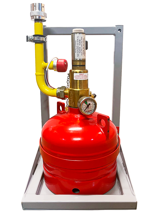 Комплект подвесного модуля газового пожаротушения, объем модуля 16 литров, используемый ГОТВ (Хладон 227), защищаемый объем до 22,8 м³