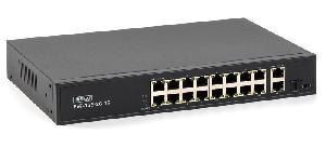 Коммутатор неуправляемый PoE Plus, мощность 150Вт, порты:16-Ethernet, 1-Uplink, 1-COMBO