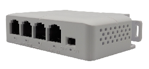 Удлинитель Fast Ethernet с передачей РоЕ для 3-х камер; расстояние 100м; вход 1хRJ-45 с РоЕ 802.3 af/at 30 Вт, выход 3хRJ-45 для подключения 3-х камер до 8Вт каждая, IEEE 802.3af/at; -45...+60, 82×52×23 мм