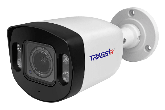 Уличная 2Мп IP-камера с ИК-подсветкой. Матрица 1/2.9" CMOS, разрешение 2Мп (192х1080) @25fps, режим "день/ночь" (механический ИК-фильтр), вариофокальный объектив 2.7-13.5 мм, поддержка кодеков H.264, H.265, H.265+, D-WDR, 3D-DNR, BLC, Defog, питание PoE (802.3af) / 12V DC, -40°C ... +60°C, IP67, TVS 4000V, ИК-подсветка до 35 м. Поддержка TRASSIR Cloud. Базовая встроенная аналитика (пересечение линии, контроль области, детекция людей).