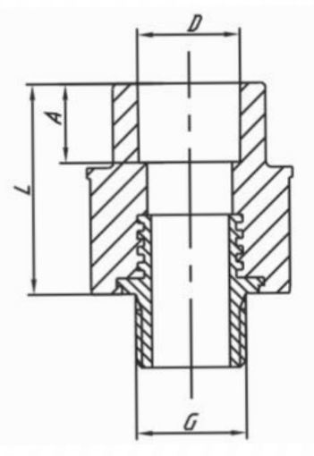 Муфта комбинир. ПП D32-1"НР