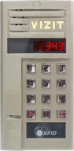 Блок вызова для совместной работы с БУД-302М(S20,-S80), -430М(S), -485(P,M). Встроенный считыватель ключей VIZIT-RF3. Светодиодный дисплей. Подсветка клавиатуры и логотипа.