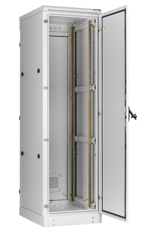 Напольный шкаф 19", 42U, промышленный, цельнометаллические двери, степень защиты IP54, Ш600хВ2070хГ800мм, серый.