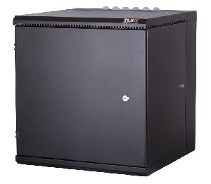 Настенный двухсекционный шкаф 19", 15U, металлическая дверь, промышленный, степень защиты IP55, Ш600хВ771хГ600мм, черный.