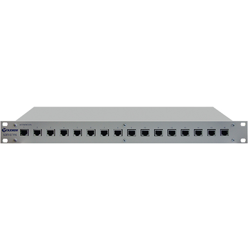 Блок защиты 16-ти информационных портов Ethernet с питанием PoE