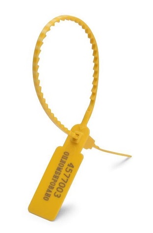 Пломба контрольная пластиковая номерная, желтая