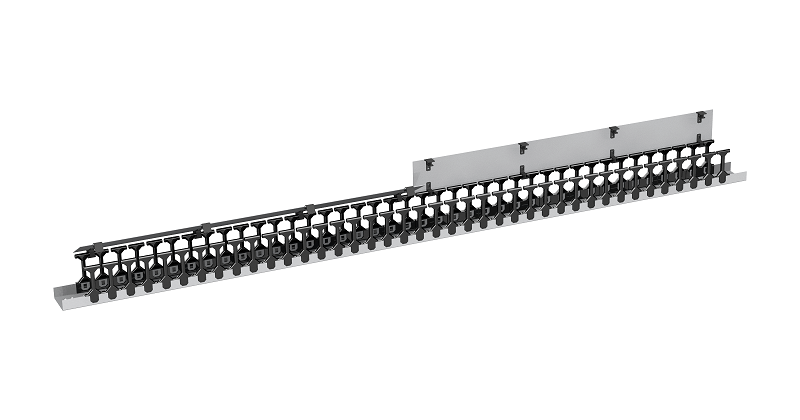 Органайзер кабельный вертикальный, 42U, для шкафов серий TFR-R, TFI-R и TFA, Ш97хГ110мм, металлический, с пластиковыми пальцами, с крепежом, цвет серый
