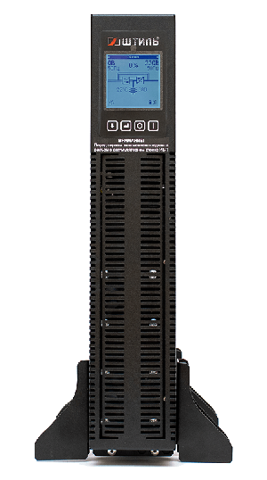 Источник бесперебойного питания в стойку, on-line (с двойным преобразованием), чистая синусоида, 2000 ВA (1800 Вт); U-вх.220 В; под внешние аккумуляторы, U-акб.72 В, I-заряд.8 А; ЖК-дисплей; выходные разъёмы - IEC-320-C13 (8 шт.), IEC-320-C19 (1 шт.); холодный старт, совместим с генератором; высота 2U; IP20, t-раб.+5...+40°C, 88х482х595 мм