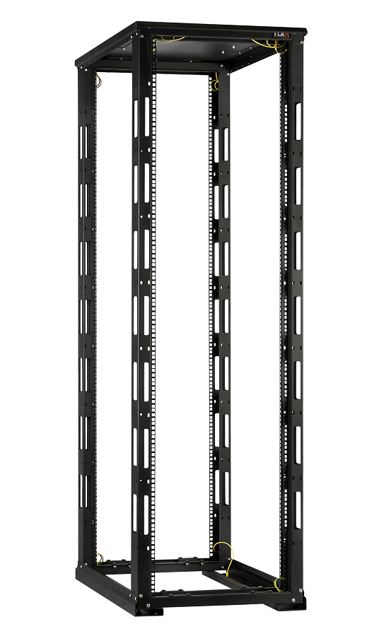 Монтажная стойка двухрамная с разборной рамой 19", 33U, Ш600xВ1595xГ800мм, с крышей, в разобранном виде, черный