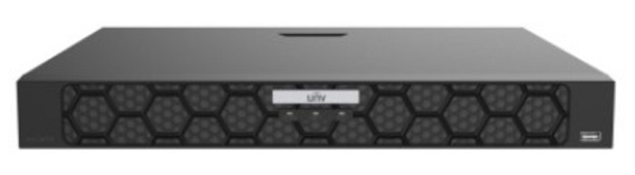 Видеорегистратор IP 32 канальный с 16 POE портами; Входящий поток на запись до 320Мб/с; Поддерживаемые форматы сжатия: Ultra 265/H.265/H.264; Запись: разрешение до 16Мп; 4 SATA s до 16ТБ; Декодирование: Ultra 265/H.265: Видеовыходы: 1 HDMI, 1 VGA; Сеть: 1 порт 1000М, 16 портов PoE; Аудио вход/выход 1/1; Тревожный вход/выход 16/4; USB: 1 порт USB2.0, 1 порт USB3.0, Металл, AC 100?240В, RAID 1, 5<br />
Smart by IPC: Ультра детекция движения, Захват лиц, Распознавание лиц, Захват номеров, Измерение температуры, Интеллектуальная защита периметра(SIP), Видеометадата, Мониторинг трафика