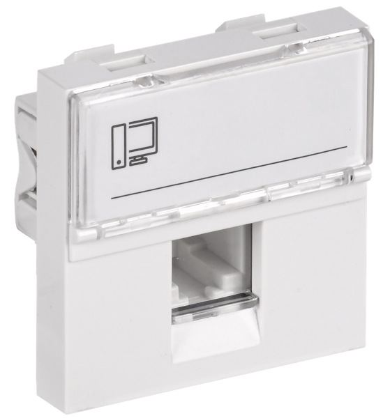 РКИ-20-00-П Розетка компьютерная RJ-45 UTP кат.5e (на 2 модуля) PRIMER белая