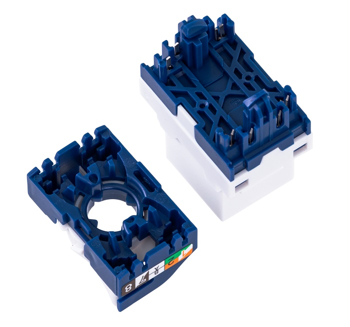 Модуль Keystone кат.5e, UTP, 1xRJ45, T568A/B, без инструм., белый