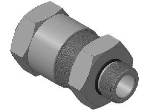 Кабельный ввод с резьбой М25х1,5 мм для прокладки кабеля в металлорукаве РЗ-ЦП-25, с уплотнением кабеля и проходным диаметром кабеля d=8-12 мм