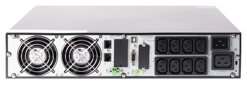 Источник бесперебойного питания 3000ВА/3000Вт (1/1 однофазный),&nbsp;&nbsp;ток зарядного устройства 1-8А, 2U, глубина 630 мм, 6 акб