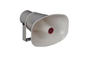 Рупорный громкоговоритель, 50 Вт. Частотный диапазон 300-10000 Гц, направленность (-3 дБ) -70х70 град. Материал корпуса -&nbsp;&nbsp;пластик, цвет - белый.