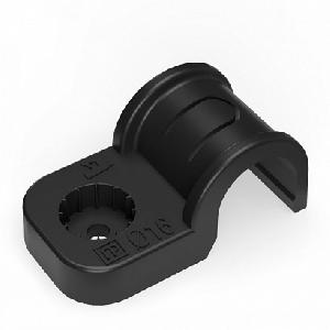 Крепеж-скоба пластиковая односторонняя для прямого монтажа черная в п/э д16 (50шт/уп)