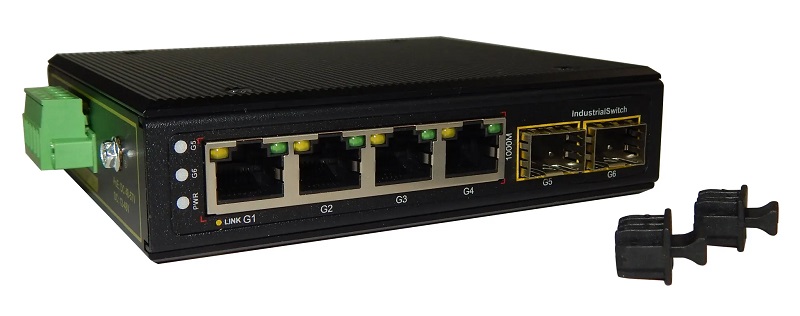 Неуправляемый сетевой коммутатор, 4x 10/100/1000 Base-TX Ethernet RJ45, 2хSFP 10/100/1000