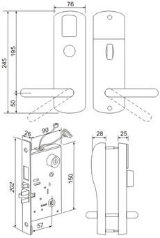 RFID замок с контроллером, режим ОТЕЛЬ Рабочая частота: 125 KHz, Чтение карт&брелков