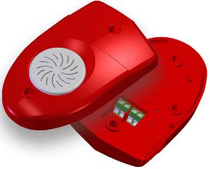 Оповещатель свето-звуковой, раздельное включение свето-звукового сигнала, 18…30 В, 50 мА, 85…100 дБ, 122x74x24 мм, цвет красный, IP31,  -40°...+55°С