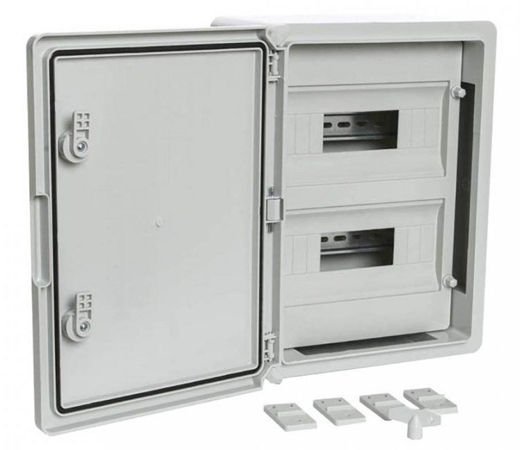 Корпус пластиковый распределительный ЩРН-24 IP65 серая дверь 400х300х170