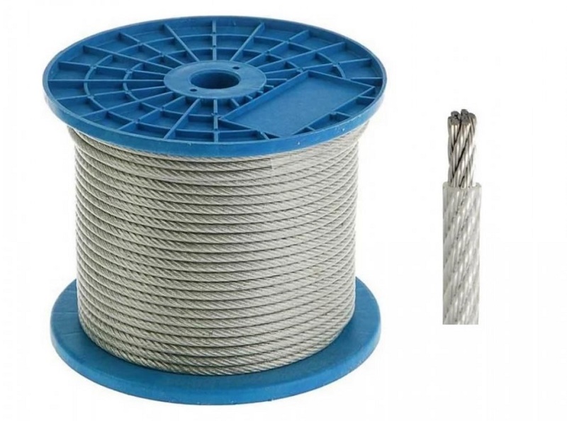 Трос стальной в ПВХ оплетке DIN 3055 2 мм (1/2) (250 м/уп)