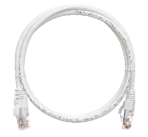 Патч-корд 1 метр, U/UTP 4 пары, Кат.5е,  LSZH,  2хRJ45/8P8C, T568B, Molded, белый,