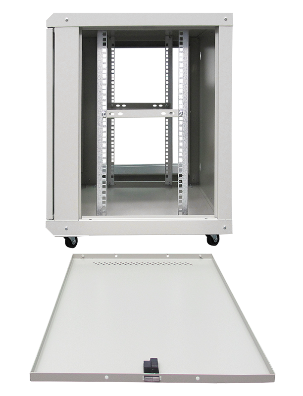 Настенный шкаф 19, 12U, Тип двери: Металлическая перфорированная, Высота: 600 мм, Глубина: 530 мм, Ширина: 600 мм, Статическая нагрузка: 90 (стена), 300 (опоры) кг, Цвет: Серый, IP20, Климатическое исполнение: УЗ, 1 полка в комплекте