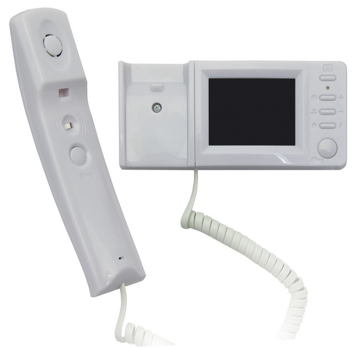 Монитор цветного изображения (PAL, 2,7") для многоабонентского видеодомофона. Возможность подключения кнопки "Звонок". 15-28VDC. Возможна совместная работа с БКМ-440(М), БКМ-441, БКМ-444. Цвет корпуса - белый, цвет трубки- белый.