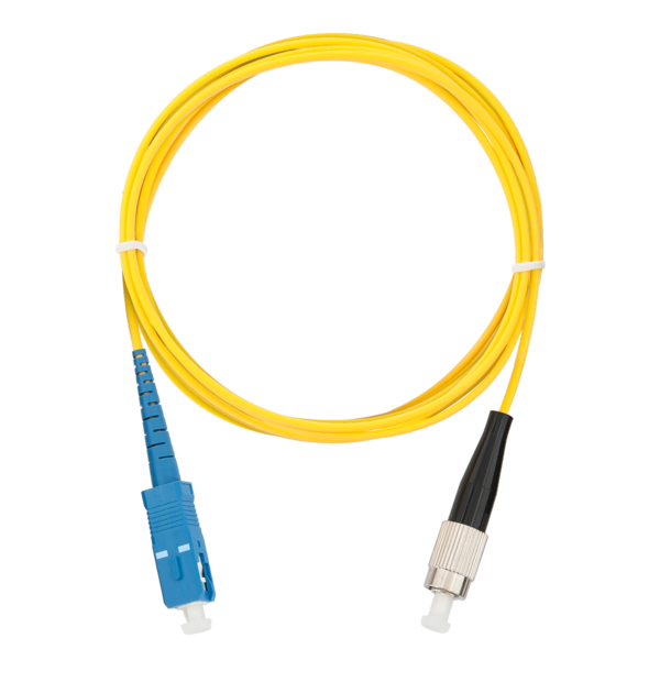 Шнур волоконно-оптический, переходной, одномодовый 9/125мкм, стандарта OS2, SC/UPC-FC/UPC, одинарный, LSZH нг(A)-HFLTx, 2мм, желтый, 2м
