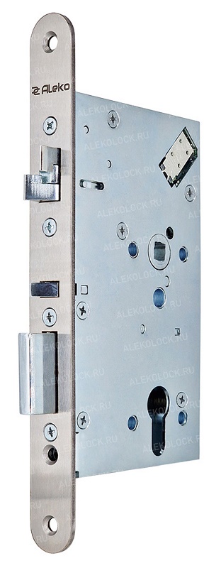 Электромеханический замок с раздельным штоком ручки, режимы НО или НЗ, выход ригеля 20мм, бэксет 65мм, встроенные датчики положения (ручки, ригеля, цилиндра, язычка) 12В/24В, -10...+40 °C, IP54 , корпус 235х24х98мм, ответная планка в комплекте.