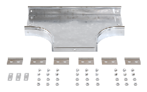 Ответвитель DPT Т-образный горизонтальный 300х50 в комплекте с крепежными элементами и соединительными пластинами, необходимыми для монтажа
