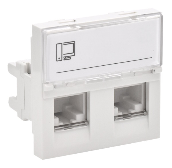 PRIMER РКИ-22-00-П-5 Розетка RJ45 кат.5E (2м/2вх) белый