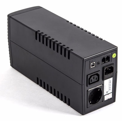 Источник бесперебойного питания 220В, 600 ВА, (350 Вт), встроенный АКБ 7Ач, время резерва 3 мин., холодный старт, модифицированный синус, световая и звуковая индикация режимов работы, связь и управление ПК по USB. Встроенный стабилизатор (диапазон сети 170-270В)