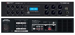 Комбинированный микшер-усилитель класс D, 6 зон c регулировкой уровня выходного сигнала. Мощность 250Вт/100В.&nbsp;&nbsp;2 микр, с фантомным питанием и выбором приоритета 2 лин входа, 1&nbsp;&nbsp;Aux вых. Цифровой AM\FM тюнер, MP3 плеер, Bluetooth. ИК-пульт в комплекте. Функция аварийного отключения. Питание 220В. Рэковое крепление в комплекте.