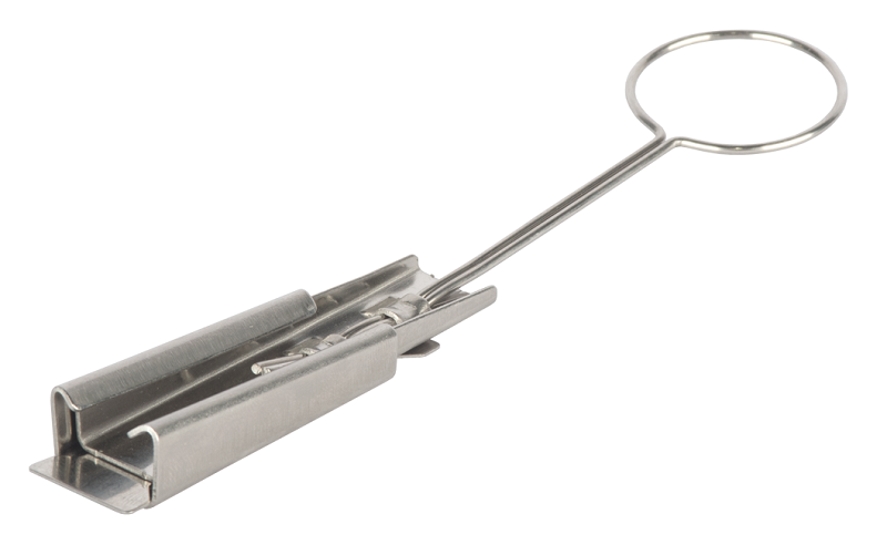 Зажим натяжной для плоского кабеля, максимальный размер кабеля 5x15 мм, максимальная рабочая нагрузка 1 кН