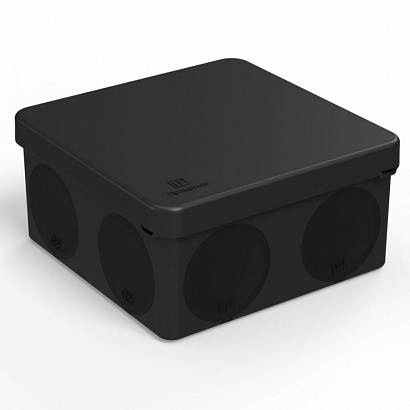 Коробка распределительная двухкомпонентная безгалогенная (HF) черная 100х100х50 (66шт/кор)