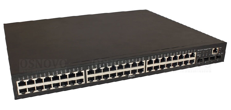 Управляемый (L2+) коммутатор Gigabit Ethernet на 48 RJ45 + 4 x GE SFP порта. Порты: 48 x GE (10/100/1000Base-T) + 4 x GE SFP (1000Base-X), Консольный порт; Уровень управления L2 (Full managed); Поддержка Jumbo Frame 16K, IGMP Snooping; Поддержка режима CCTV: Увеличение расстояния передачи данных и питания до 250м