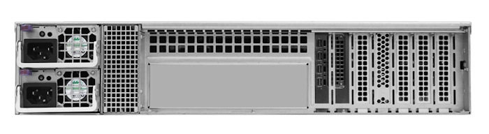Видеосервер до 80 IP-каналов с предустановленным программным обеспечением Интеллект Х, запись постоянная 24 часа в сутки с разрешением 1920х1080 (Full HD) и суммарным видеопотоком 400 Мбит/с. Серверный корпус 19” 2U (437х89х647 мм), Astra Linux SE «Орёл», полезный архив ёмкостью 112 Тб -программный RAID 5 по умолчанию (жёсткие диски HDD в комплекте с сервером), 1хHDMI, 1xDisplayPort, 1x DVI.