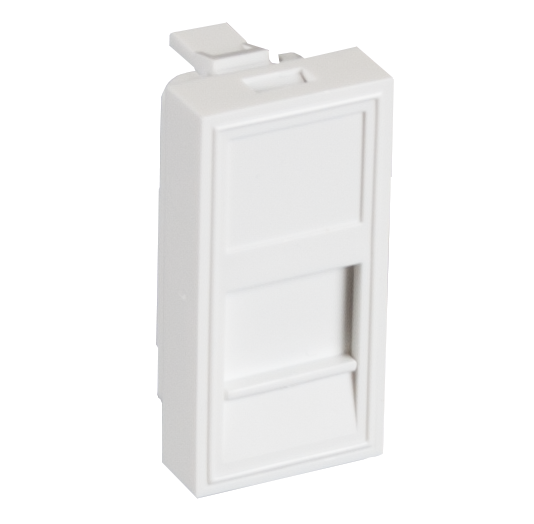 EC-IMH-1-WT-10 - Вставка типа Mosaic 22,5x45мм, 1 порт, под модули-вставки типа Keystone, со шторкой, белая, уп-ка 10 шт. Вставка типа Mosaic 22,5x45мм, 1 порт, под модули-вставки типа Keystone, со шторкой, белая, уп-ка 10 шт.