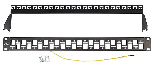 Коммутационная панель STP 19", 1U модульная (наборная), 24 порта, черный