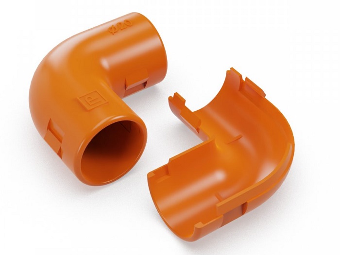 Соединитель угловой разборный оранжевый d20 мм (5шт/уп)