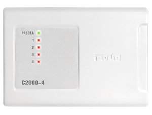 С2000-4 - Контрольный прибор  4 шлейфа, возможность програм. параметров, два релейных выхода,  вход Touch Memory Контрольный прибор  4 шлейфа, возможность програм. параметров, два релейных выхода,  вход Touch Memory