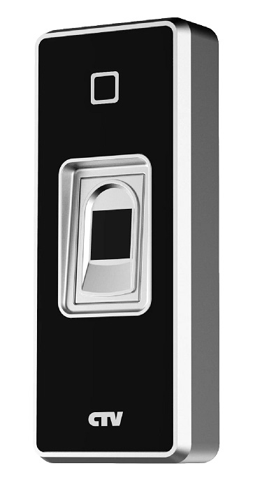 CTV-FCR20 EM - Контроллер-считыватель для считывания биометрических данных (отпечатков пальцев) и кодов EM-MARINE,  дальность считывания до 8 см, вых. Wiegand 26, кол-во польз.: 10000, IP-65, корпус металл, пульт для программирования в компл., цвет: черный Контроллер-считыватель для считывания биометрических данных (отпечатков пальцев) и кодов EM-MARINE,  дальность считывания до 8 см, вых. Wiegand 26, кол-во польз.: 10000, IP-65, корпус металл, пульт для программирования в компл., цвет: черный